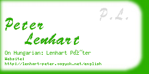 peter lenhart business card